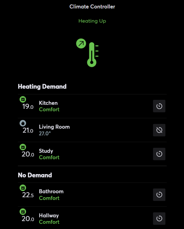 Person adjusting a wall-mounted smart thermostat beside a bedroom